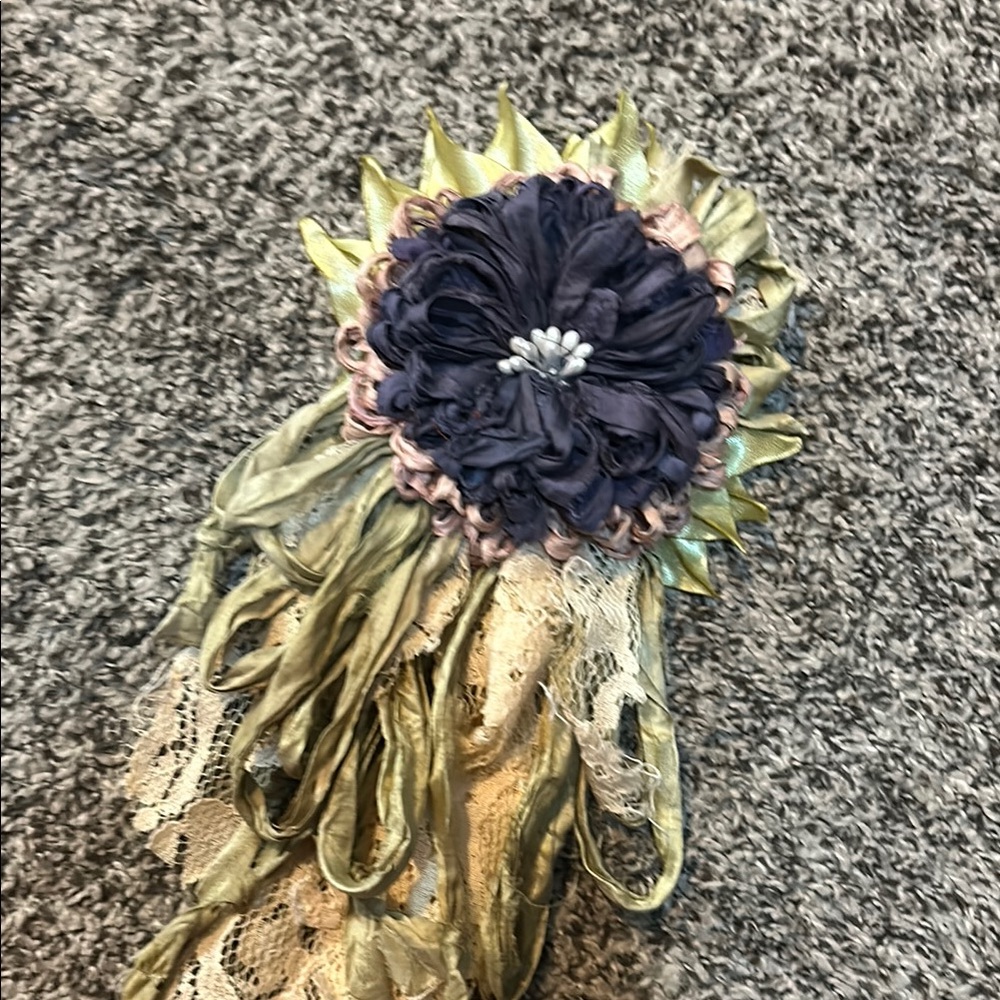 Gray, dusty pink, sage and cream flower pins